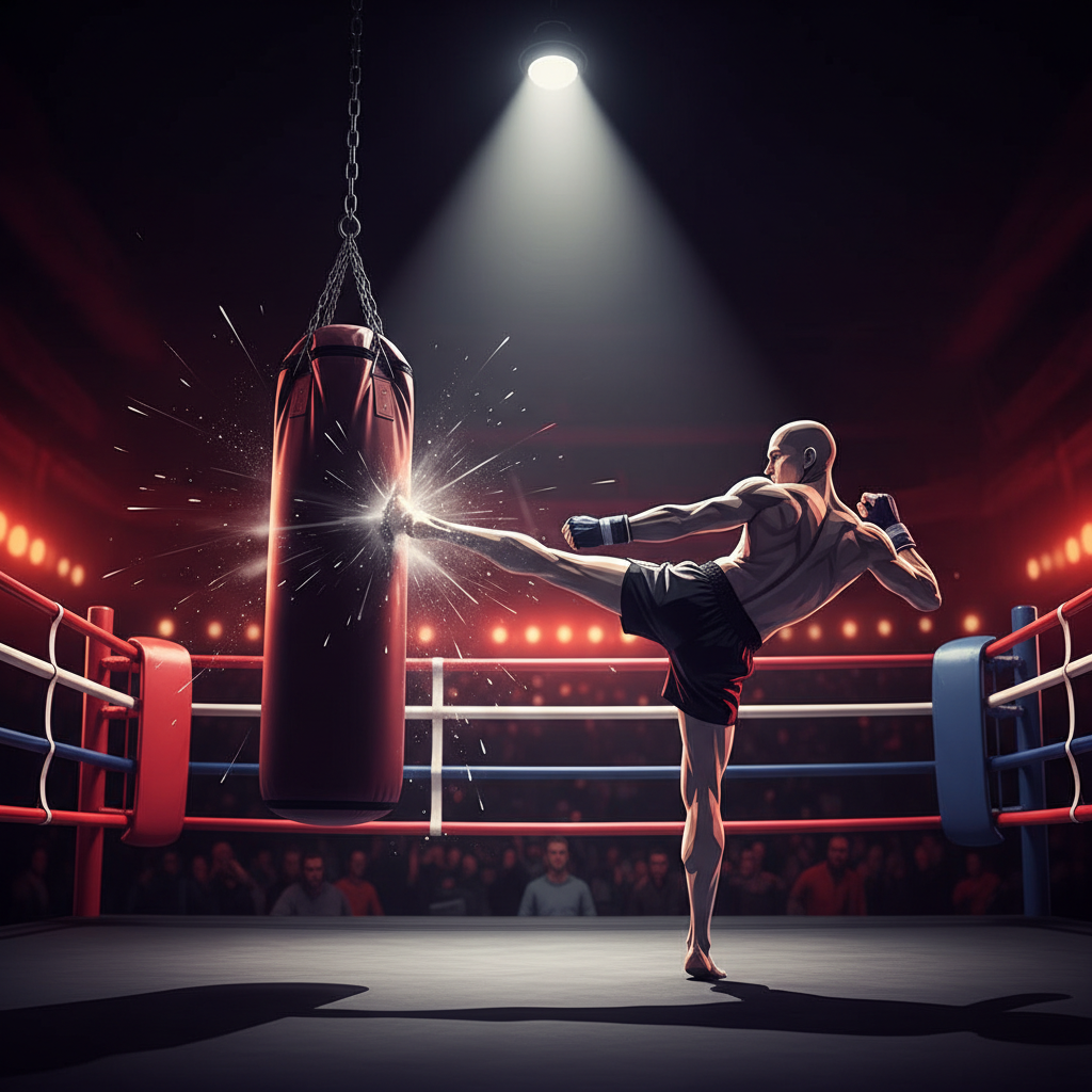 Muay Thai fighter in the ring